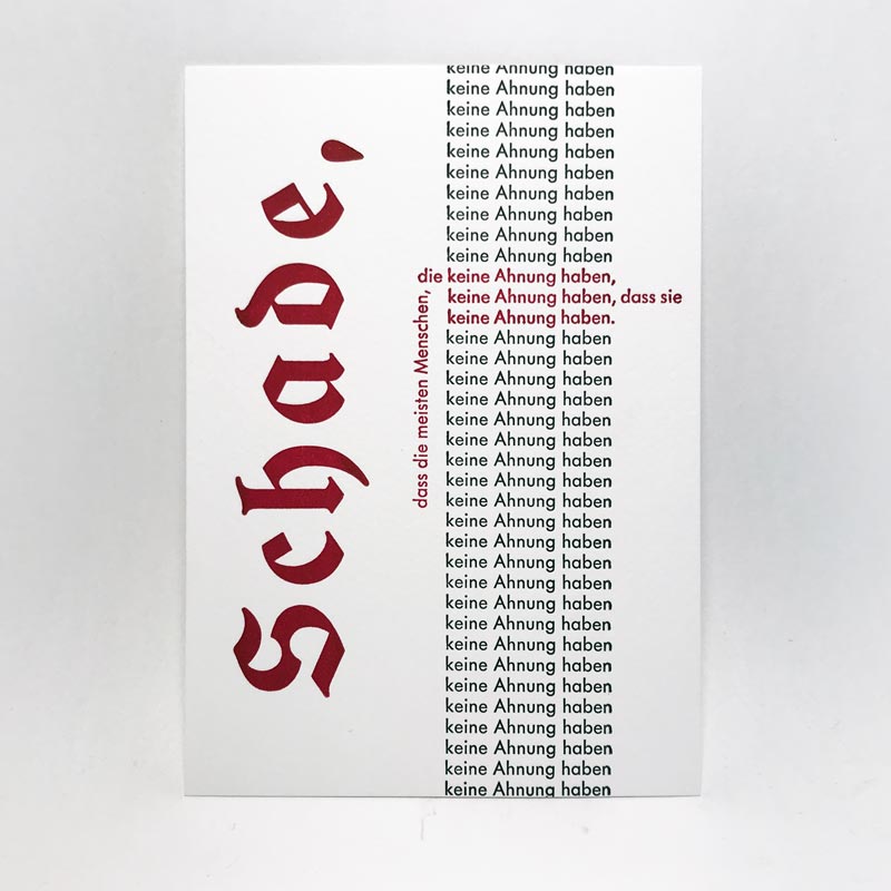 Postkarte «Schade»